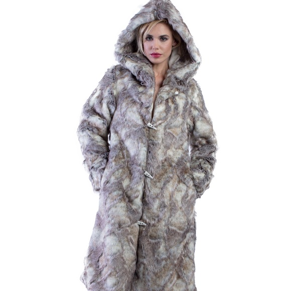 FURROCIOUS FURR Women's DesertWolf Faux Fur Playa Coat, Festivals, BurningMan